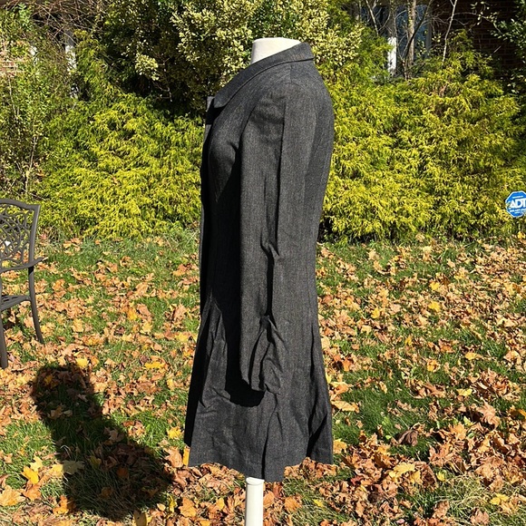 Hache Italian Wool dark coal grey Italian flair gathered skirted swing c… - Picture 4 of 16